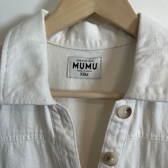 Show Me Your Mumu Cannon Denim Romper in Seasalt White – Size XS - Picture 2 of 5